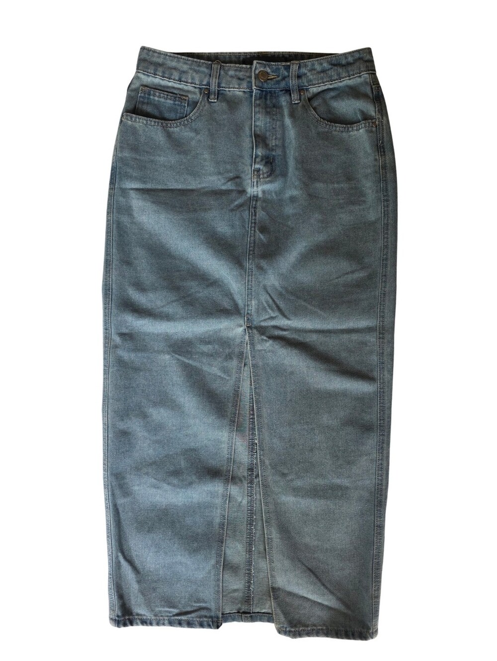 Indigo Rising Midi Denim Skirt